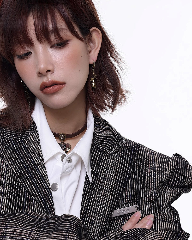 [SUMIYAKI] Retro Heart Rose Choker pg1476