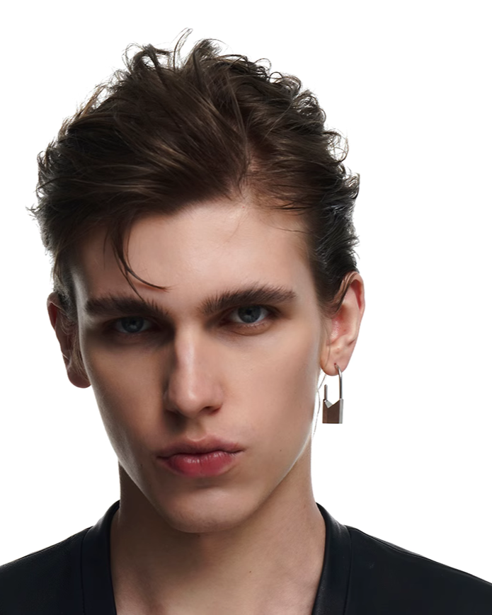 [BLACKHEAD]Interlock Chain Reaction Lock Earrings pg1020