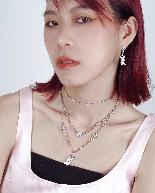 [Esak∞chi]Red Headband Bunny Necklace pg1457