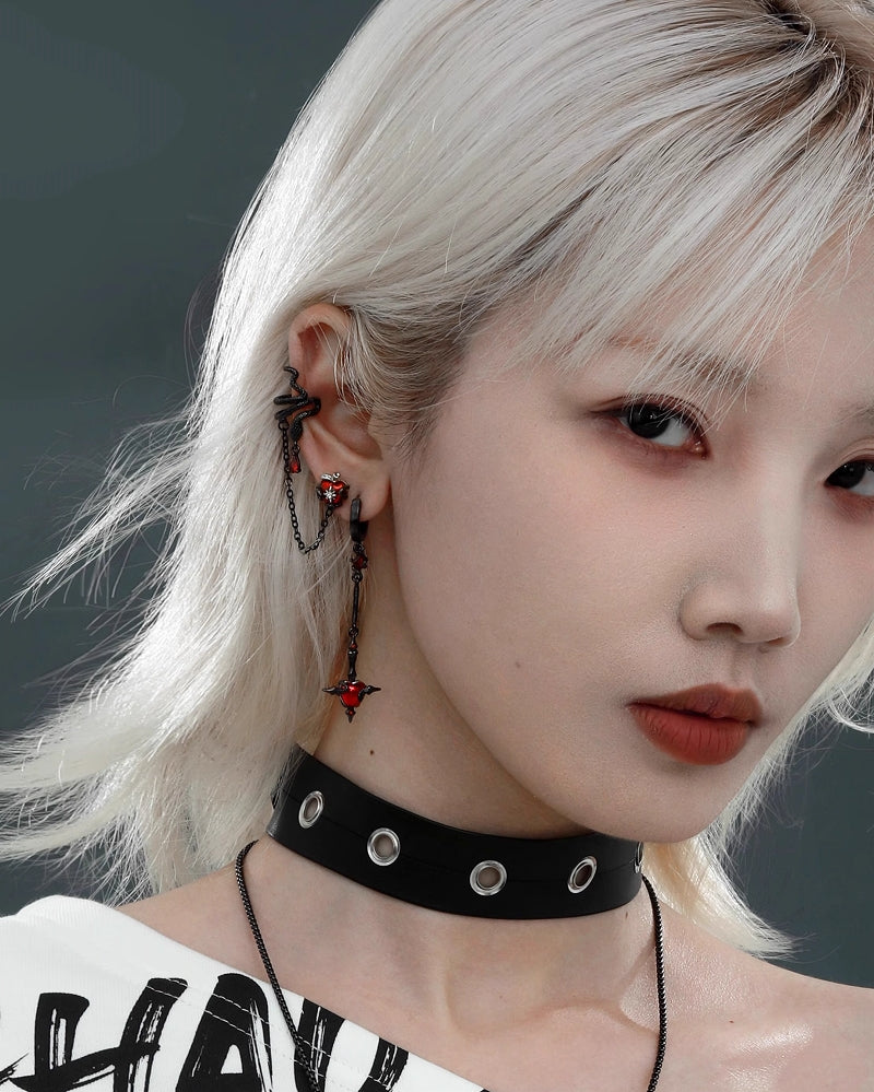 Forbidden Apple Snake Earrings 02