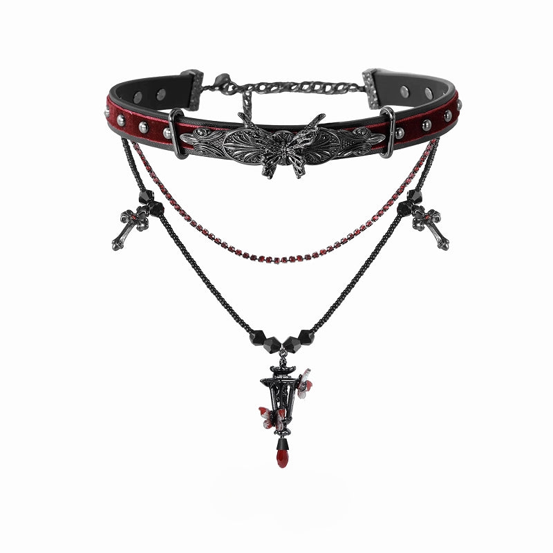 Butterfly and Lonely Lamp Choker &amp; Necklace