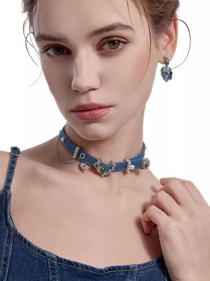 【MASW】Denim Love Retro Blue Choker pg578