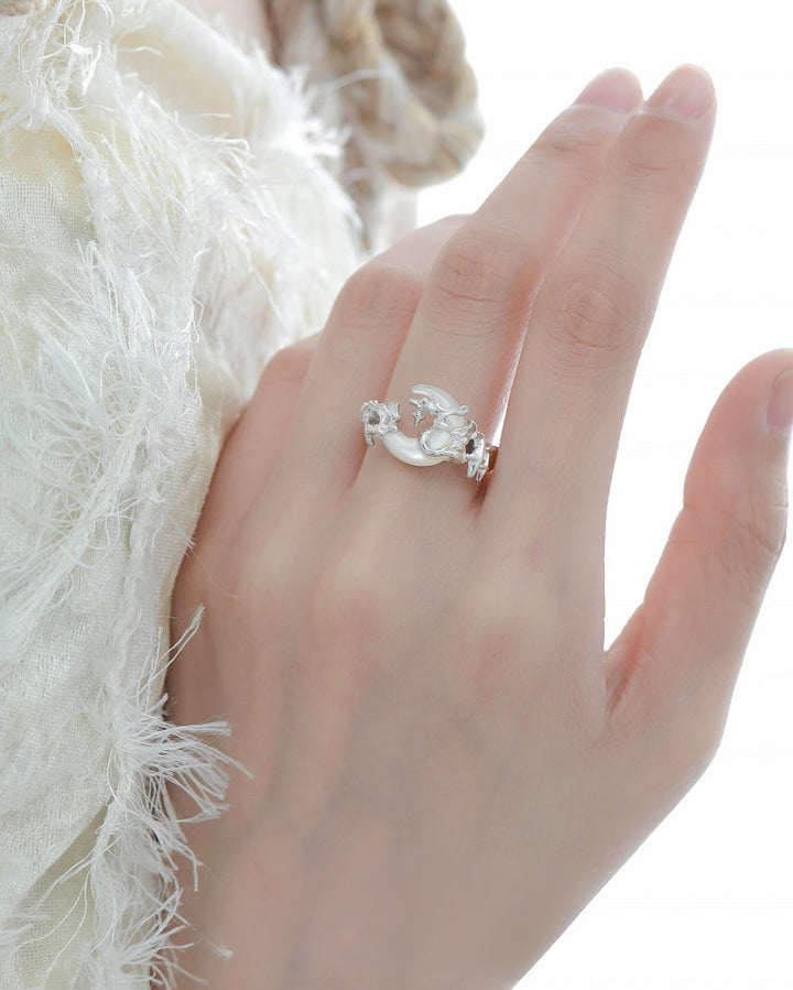 【1ST XULIE】Dark Moon Bone Orchid Ring pg535