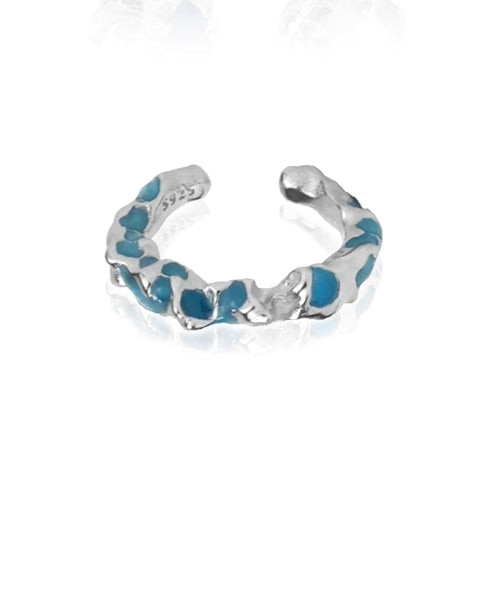 【OOMEOO】Little Blue Cuff & Earrings pg1098