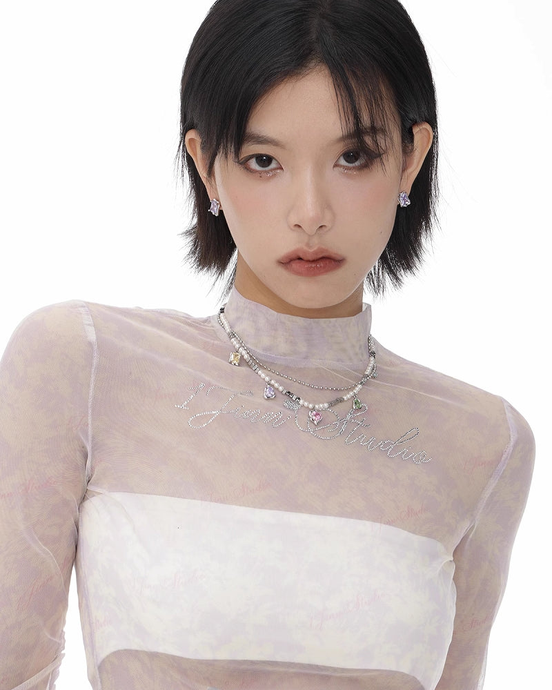 [SUMIYAKI] Small Rainbow Zirconia Necklace pg1636