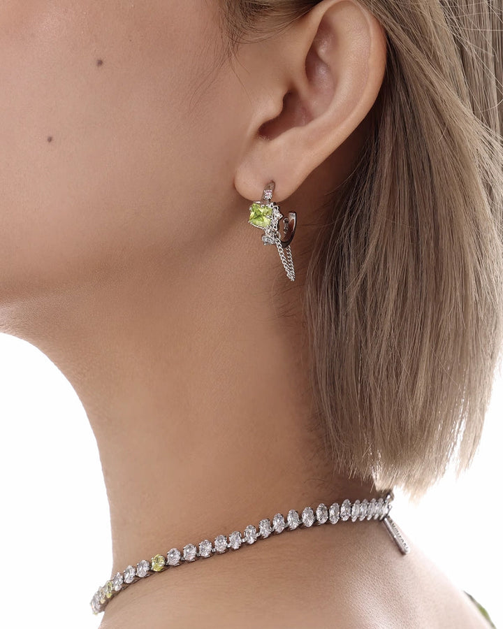 【SUMIYAKI】Candy Color Fruit Green Earrings pg372