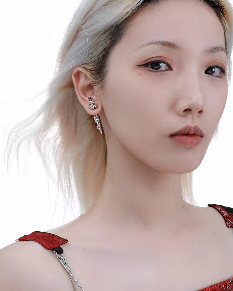 [1ST XULIE] Forbidden Rose Red Earrings pg826