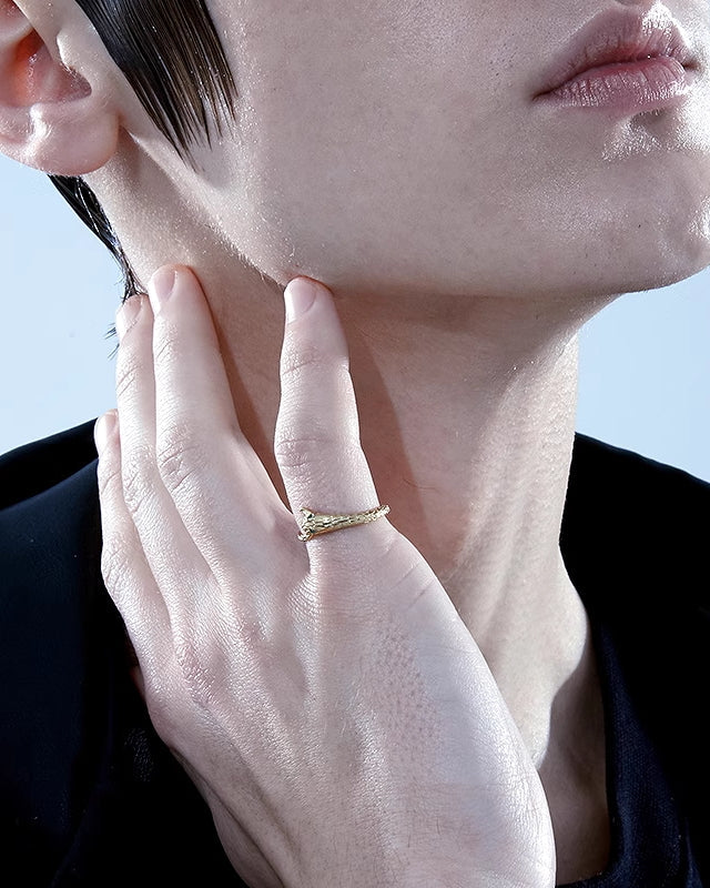 [BLACKHEAD]Ghost Kingdom Simple Snake Ring pg879