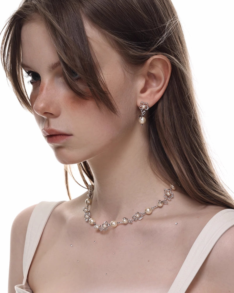 [SUMIYAKI] Graffiti Line Small Flower Necklace pg936