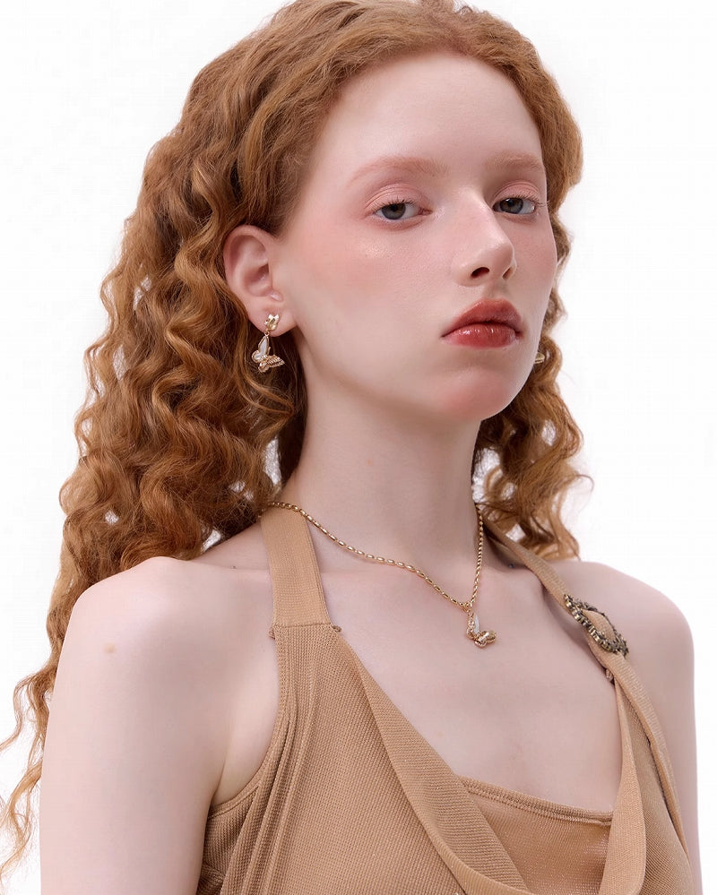 [SUMIYAKI] Golden Butterfly Earrings 01 pg907