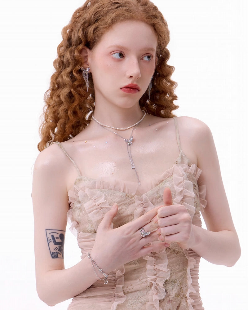 [SUMIYAKI] Butterfly Gummy Tassel Earrings pg314