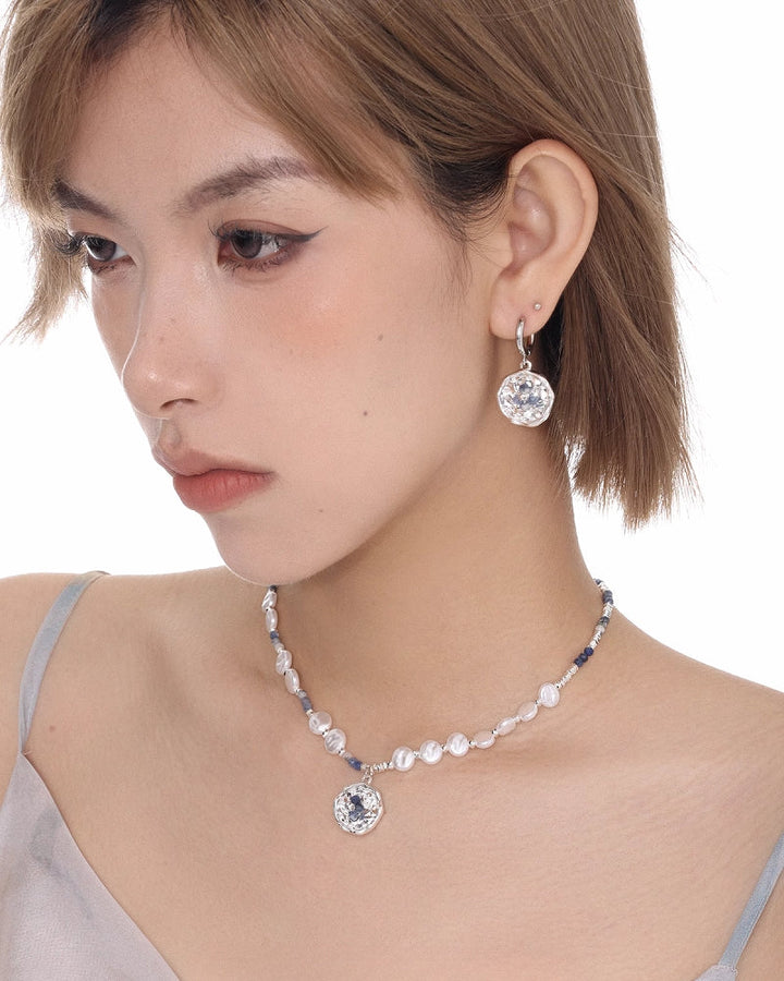 【SUMIYAKI】Ocean Vacation Beaded White Vintage Earrings pg1325