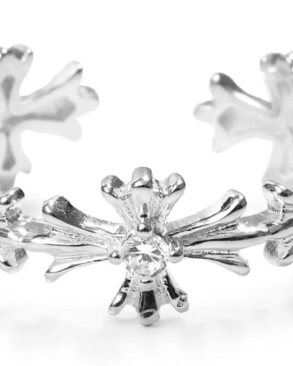 Sterling Silver Cross Open Ring