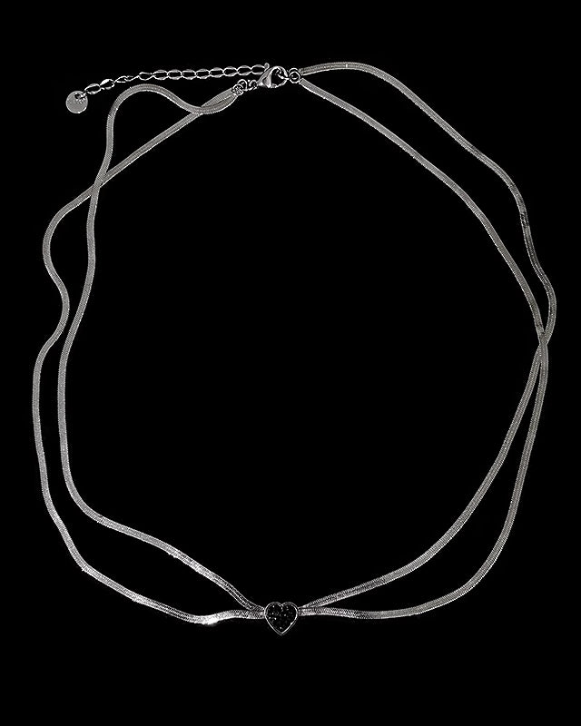 [Insomnia Artist] Black Love Double Layer Necklace pg195