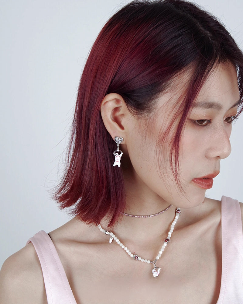 [Esak∞chi]Rabbit With Red Bandana Love Earrings pg1433