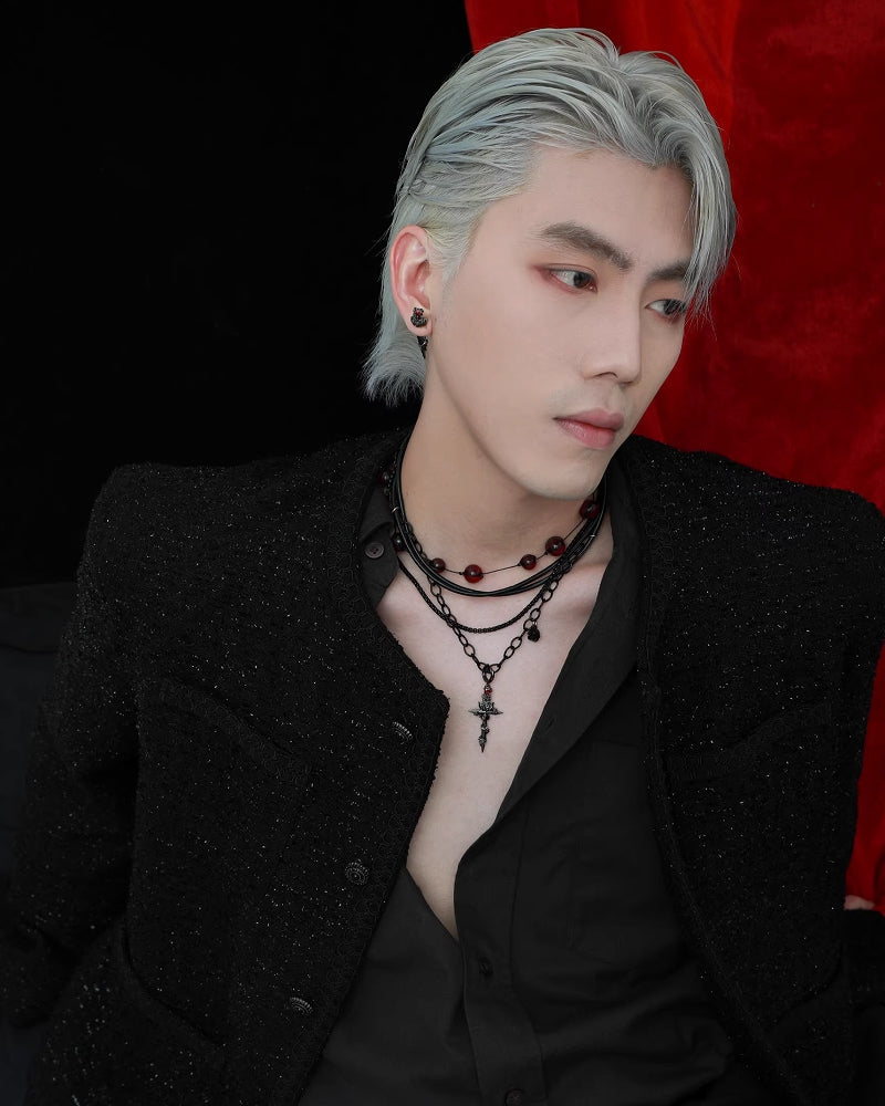 【1ST XULIE】Forbidden Rose Horror Cross Necklace pg816