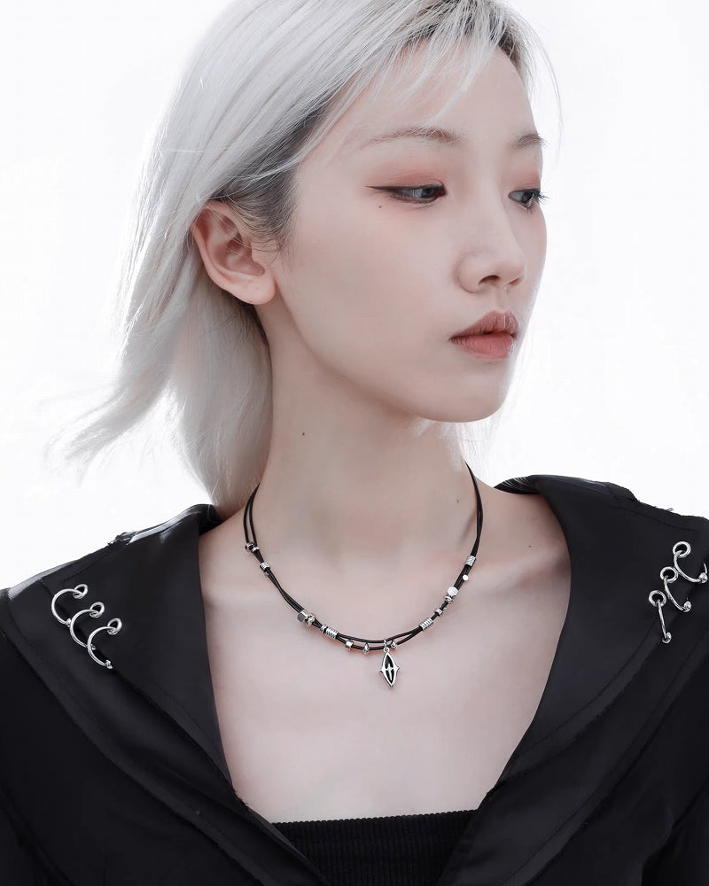 【1ST XULIE】Dark Realm Leather Rope Necklace pg548