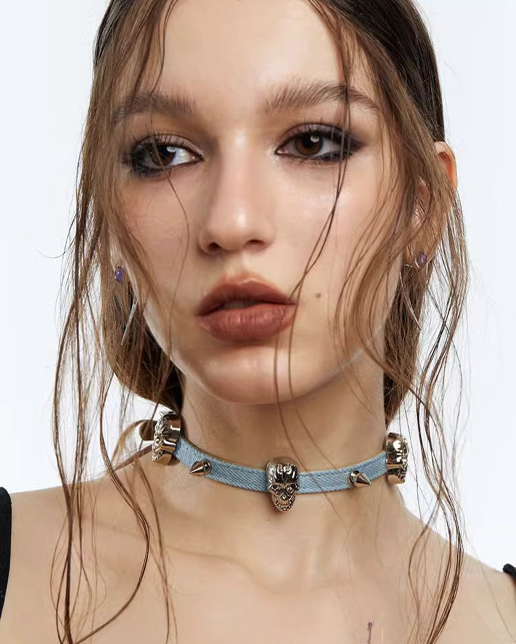 [OCTO VITA] Evil Girl Punk Skull Choker pg705