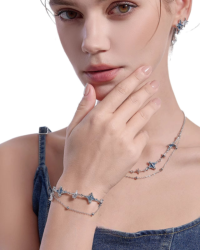 [MASW] Denim Retro Layer Starburst Bracelet pg580