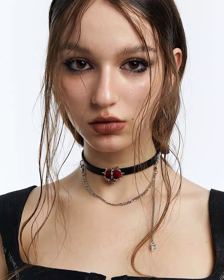 [OCTO VITA] Evil Girl Crazy Flower Heart Choker pg700