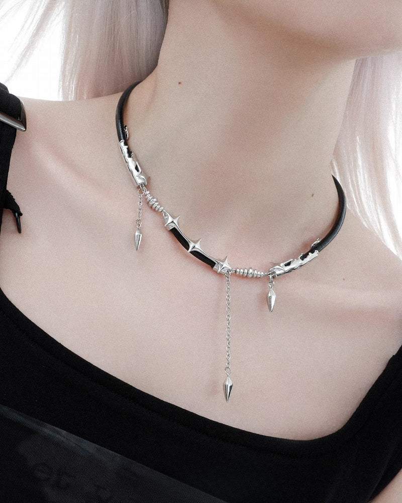 [1ST XULIE] Dark Realm Leather Cord Necklace pg547