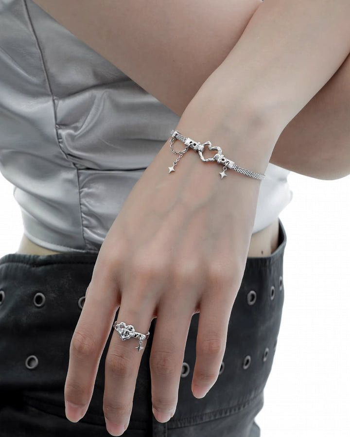 [1ST XULIE] Heart Star Bracelet pg974