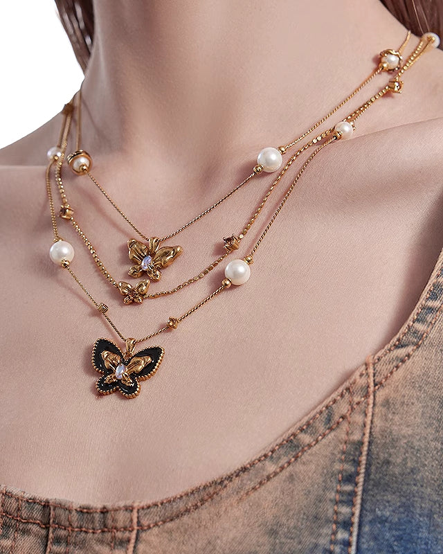 【MASW】Butterfly Dance Retro Necklace pg296