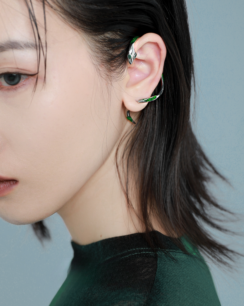 [1ST XULIE] Green Snake Earrings02 pg950