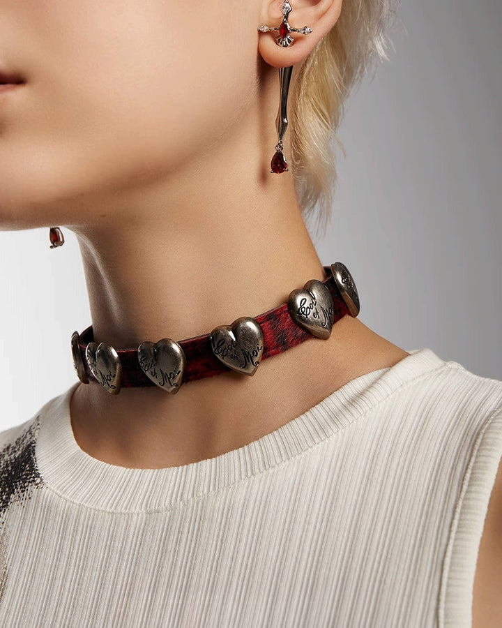 【OCTO VITA】Gothic Relief Dark Red Love Choker pg919