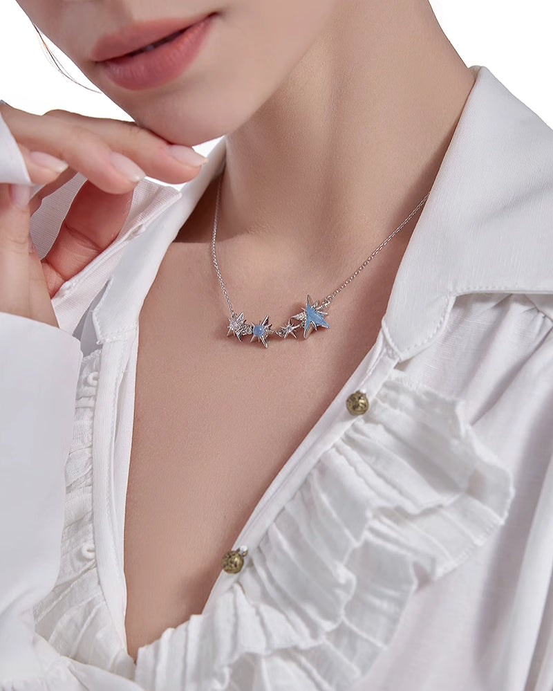 [MASW] Stars Attraction Ice Blue Necklace pg1787