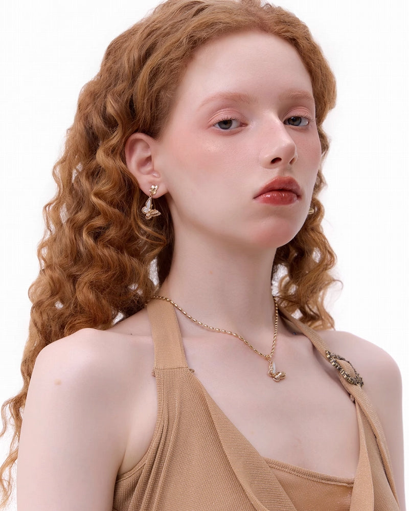 [SUMIYAKI] Golden Butterfly Necklace pg909