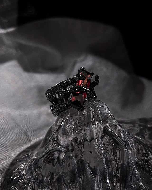 【Insomnia Artist】Mysterious Square Red Stone Ring pg1251