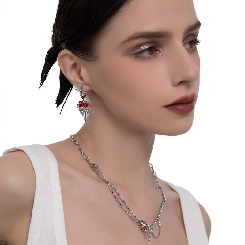 [MASW] Lava Heart Earrings pg1054