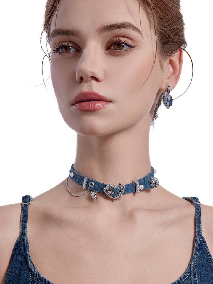 【MASW】Denim Love Retro Blue Choker pg578