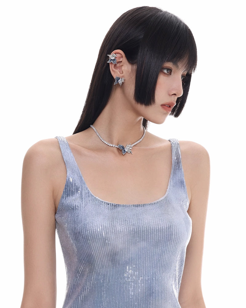 【SUMIYAKI】Galaxy Butterfly Cuff & Earrings pg863