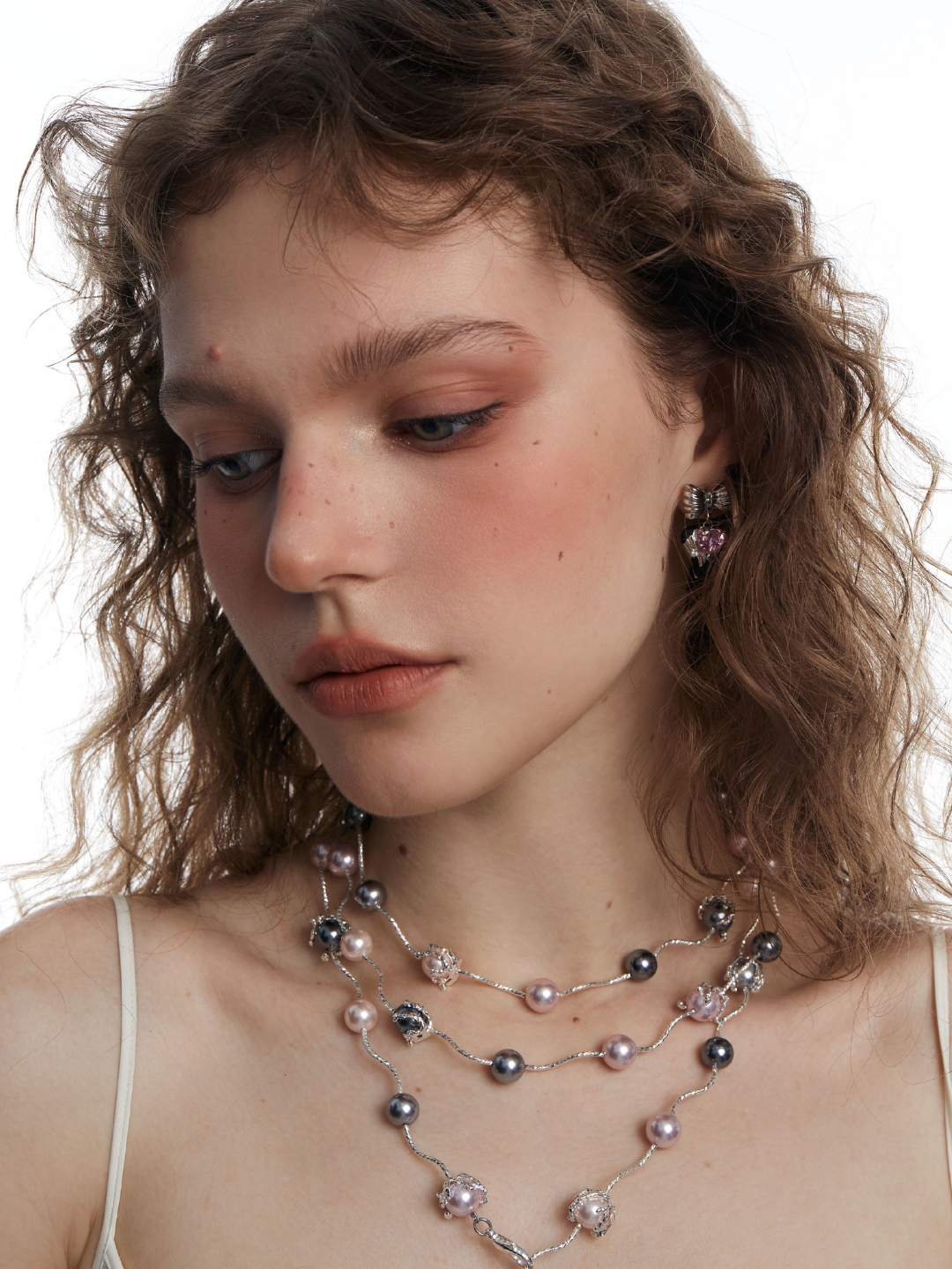 【OCTO VITA】Gray Rose Pearl 145cm Necklace pg2500