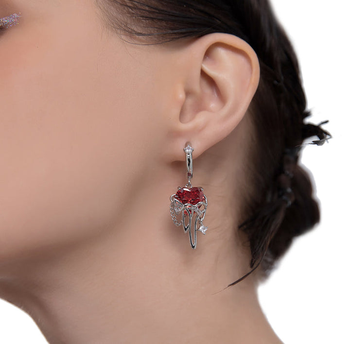 【MASW】Lava Heart Earrings pg1054