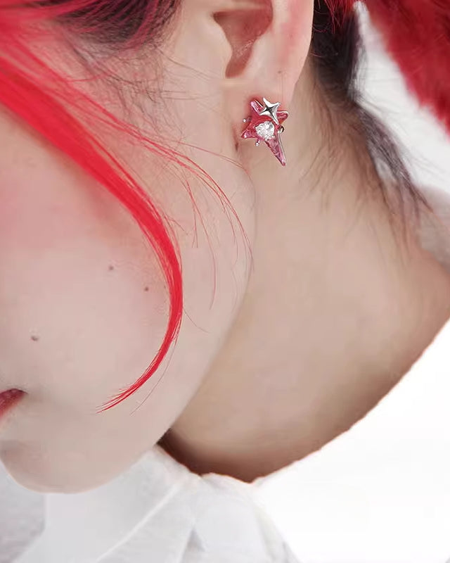 【Esak∞chi】Strawberry Hard Candy Star Earrings pg1795