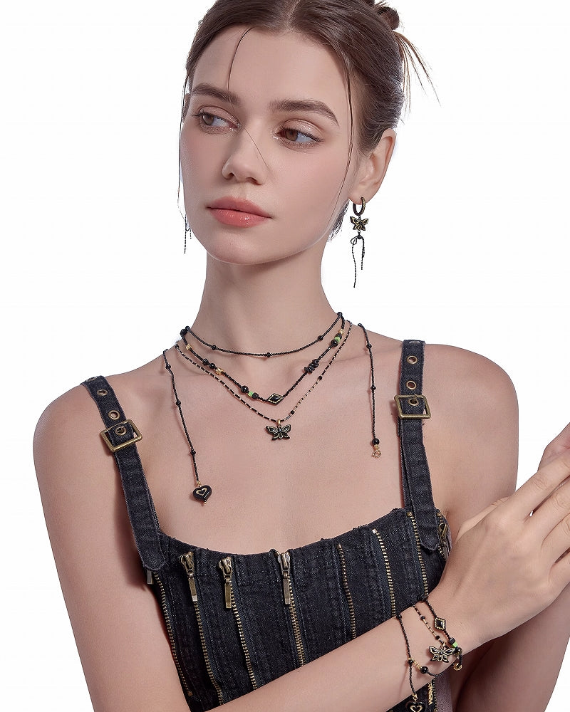 [MASW] Butterfly Dance Black Necklace pg260
