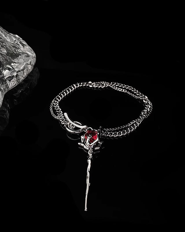 【Insomnia Artist】Red Rose Double Layer Bracelet pg1458