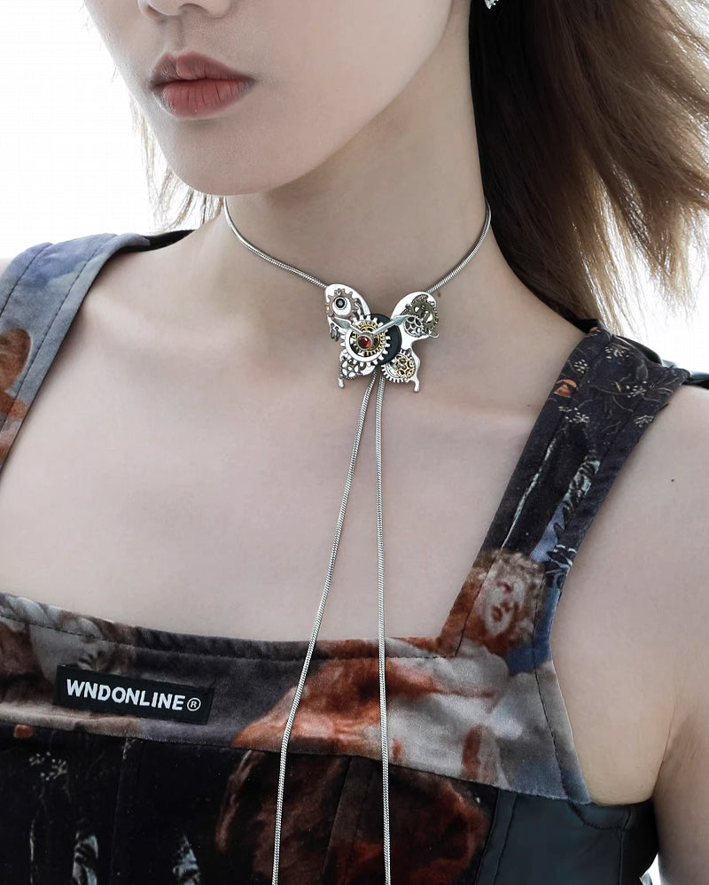 [1ST XULIE] Mechanical Butterfly Pull-out Necklace pg1170