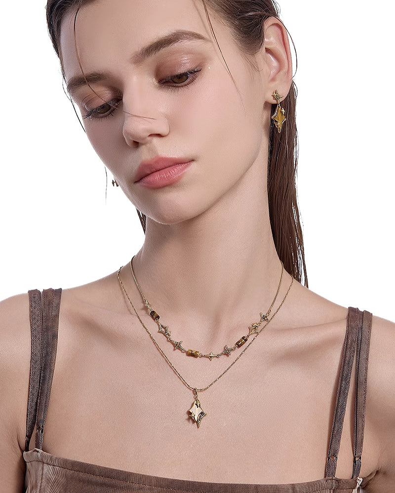 [MASW] Nostalgia Star Layer Necklace pg1307