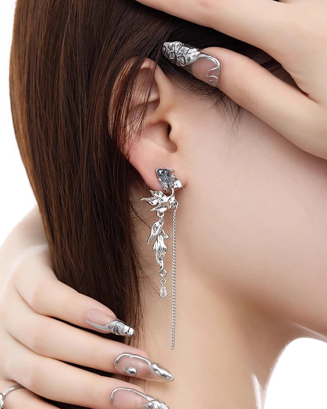 Blue Goldfish Tassel Earrings