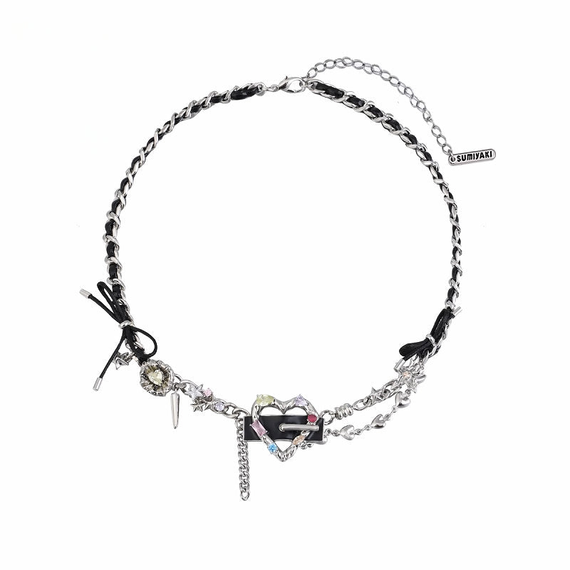 [SUMIYAKI] Punk Love Leather Necklace pg1409