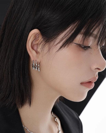 [SUMIYAKI] Mechanical Gyroscope Three Layer Earrings pg1176