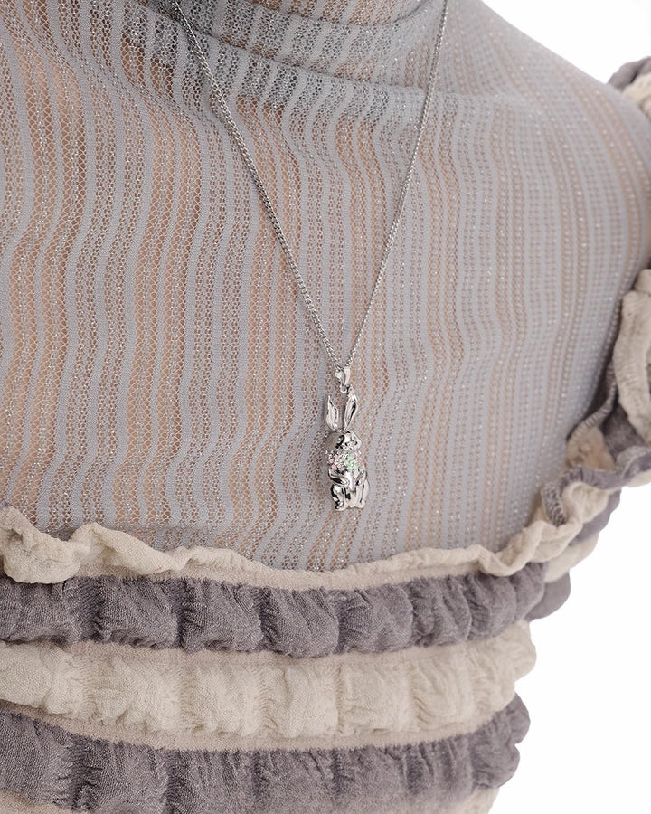 [SUMIYAKI] Secret Small Flower Rabbit Necklace pg1595