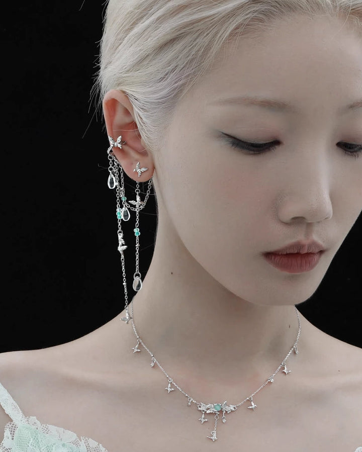 [1ST XULIE] Fog Butterfly Forest Tassel Earring pg784