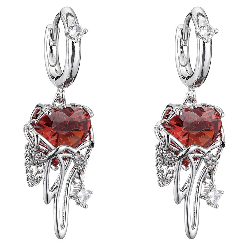 [MASW] Lava Heart Earrings pg1054