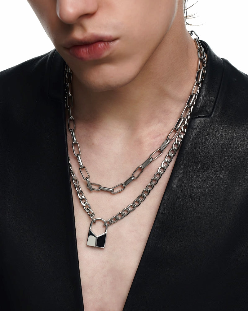 [BLACKHEAD]Interlock Chain Reaction Layer Necklace 01 pg1018