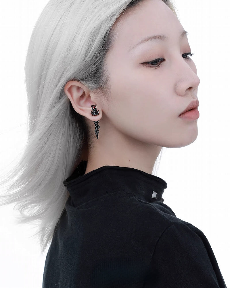 [1ST XULIE] Forbidden Rose Red Earrings pg826